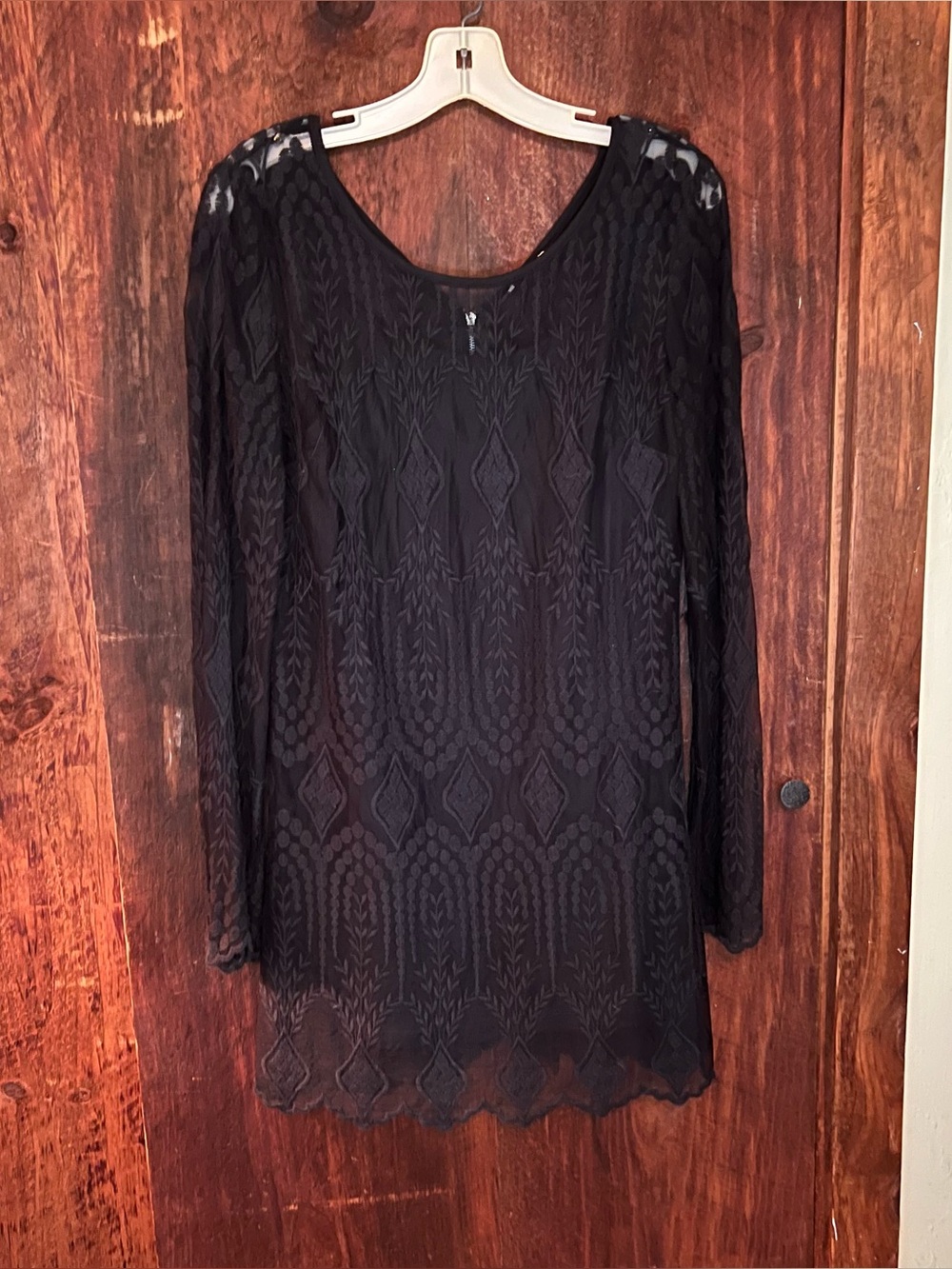 Black Lace Long Sleeve Tunic